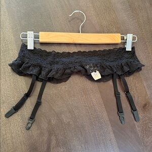 Victoria's Secret Black Lace Garter Belt